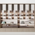 Modern Minimalist Decorative Cabinet With Multiple Compartments And Built in Lighting 3d model