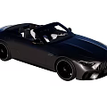 Black Convertible Sports Car Featuring Open Top Luxury Design Sleek Exterior And Modern Headlights