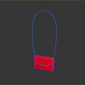 Red Shoulder Handbag With Slim Strap Square Design And Metal Clasp