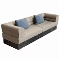 Multi-person sofa pillow back sofa 3d model