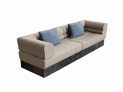 Multi-person sofa pillow back sofa 3d model