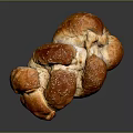 Golden Braided Bread Freshly Baked With Sesame Seeds And Delicious Fluffy Texture
