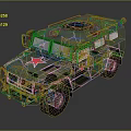 Military Green Armored Vehicle With Red Star Emblems And Off Road Wheels Design