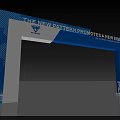 Blue And White Branded Archway With New Pattern Promoting New Era