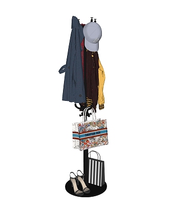 modern hanger clothes shoes 3d model