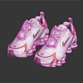 White And Red Nike Running Shoes With Cushioned Sole And Sporty Logo Design