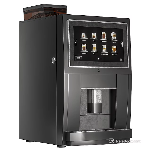 Modern Black Coffee Kitchen Appliance With Digital Display And Multiple Coffee Selections 3d model 