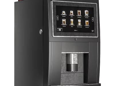 Modern Black Coffee Kitchen Appliance With Digital Display And Multiple Coffee Selections 3d model