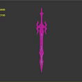 Ornate Fantasy Sword With Vibrant Colorful Hilt And Intricate Blade Design