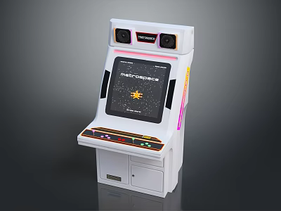 Arcade Machine Entertainment Electronics With Classic Screen And Control Panel Design 3d model