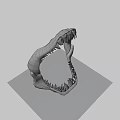Detailed Shark Jawbone Display With Sharp Teeth And Anatomical Structure 3d model