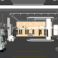 Modern Clothing Store Interior With Hanging Racks Central Display And Fashion Apparel