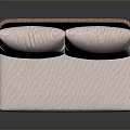 Stylish Wicker Two Seater Sofa With Light Colored Cushions And Seat Pad