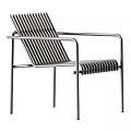 Modern Minimalist Dining Chair With Metal Frame Striped Backrest And Comfortable Seat