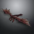 Mythical Dragon Character And Mythical Creature With Red Body Large Wings And Detailed Scales
