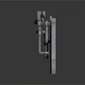 Heavy Duty Industrial Equipment With Metallic Pipes Valves And Metal Cabinet