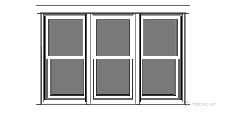 Three Window Panels Design For Modern Home Interior And Exterior 3d model 