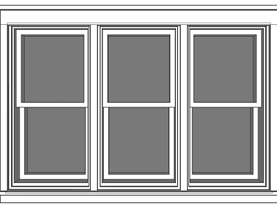 Three Window Panels Design For Modern Home Interior And Exterior 3d model