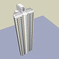 Modern High Rise Building With Glass Facade And Multiple Floors Structure 3d model