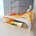 New Century Electrical Mall Event Entrance With Curved Design And Colorful Decorations