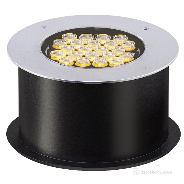 Modern Cylindrical Black Wall Light With Multiple LED Bulbs And Silver Edge Design 3d model