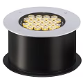 Modern Cylindrical Black Wall Light With Multiple LED Bulbs And Silver Edge Design 3d model