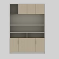 Modern Light Wood File Cabinet With Open Shelves Multiple Compartments And Doors