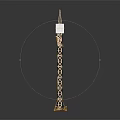 Yellow Tower Crane With Boom Hook And Reflective Base On Dark Background 3d model