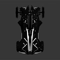 Futuristic Race Car With Sleek Metal Frame And Black Wheels Design