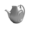 Silver Metallic Teapot With Modern Design Round Base Handle And Spout