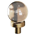 Elegant Modern Decorative Ornament Collection With Ribbed Glass Spheres And Golden Metal Bases