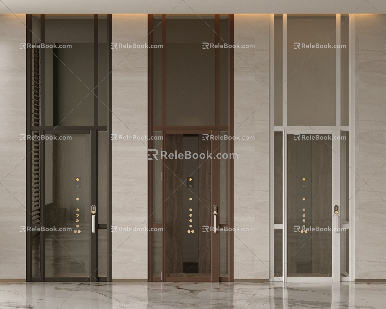 Elevator room villa glass elevator elevator door stainless steel elevator sightseeing elevator 3d model