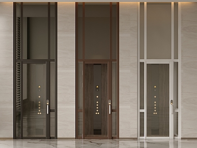 Elevator room villa glass elevator door stainless steel elevator sightseeing elevator 3d model