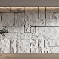 Modern rubble stone background wall rock background wall stone wall stone 3d model