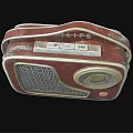 Vintage Wilderness Radio Speaker With Red Beige Grid Front And Dial Knob