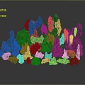 Wood Stone Materials Natural Decorative Rock Pile With Green Moss And Texture