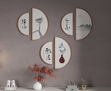 New Chinese Decorative Painting Hanging Painting 3d model