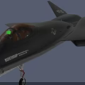 Black YF-23 Fighter Jet Model With US Air Force Insignia And Cockpit