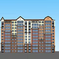 Modern High Rise Residential Building With Green Landscape And Outdoor Seating Area