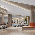 Modern Fitness Studio With Wooden Walls Large Mirrors Exercise Balls Yoga Mats And Pilates Equipment