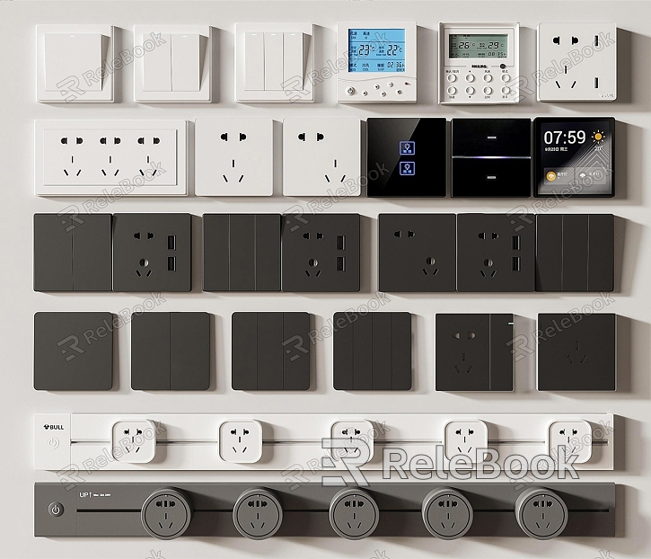 Modern switch simple switch socket combination model