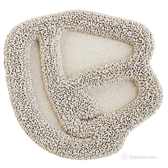 Letter B Shaped Plush Area Rug For Home 3d model 