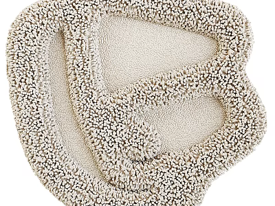 Letter B Shaped Plush Area Rug For Home 3d model