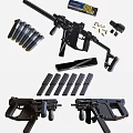 Tactical Weapons Collection Featuring Submachine Guns Magazines Bullets And Parts 3d model