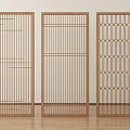 Wooden Room Dividers With Three Different Geometric Patterns For Interior Design 3d model