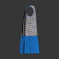 Fashionable Colorful Checkered Sleeveless Dress With Blue Pleated Skirt Design