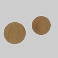 Round Wooden Sphere Component On Natural Wood Grain Background Surface Design 3d model