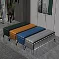 Stylish Modern Home Interior With Green Yellow Blue Gray Storage Ottomans
