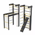 Multi Functional Climbing Frame Sports Equipment With Ladder Rope Net Rings And Slide