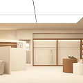 Modern Open Clothing Store Interior With White And Wooden Clothing Racks And Display Areas